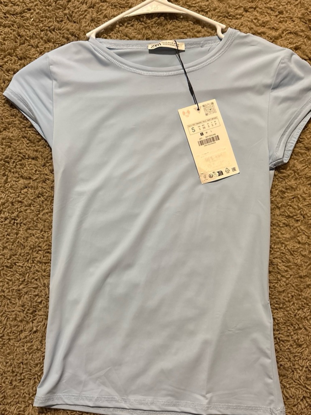 ZARA Light Blue Short Sleeve Crewneck Tee